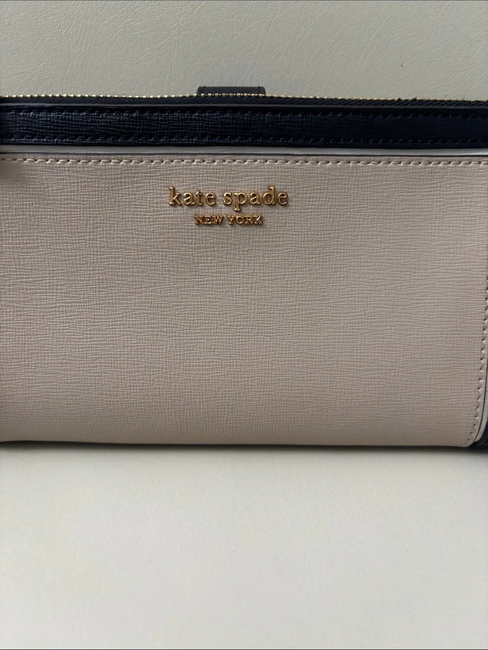 kate spade Two-Tone Black and Cream Wristlet Wallet